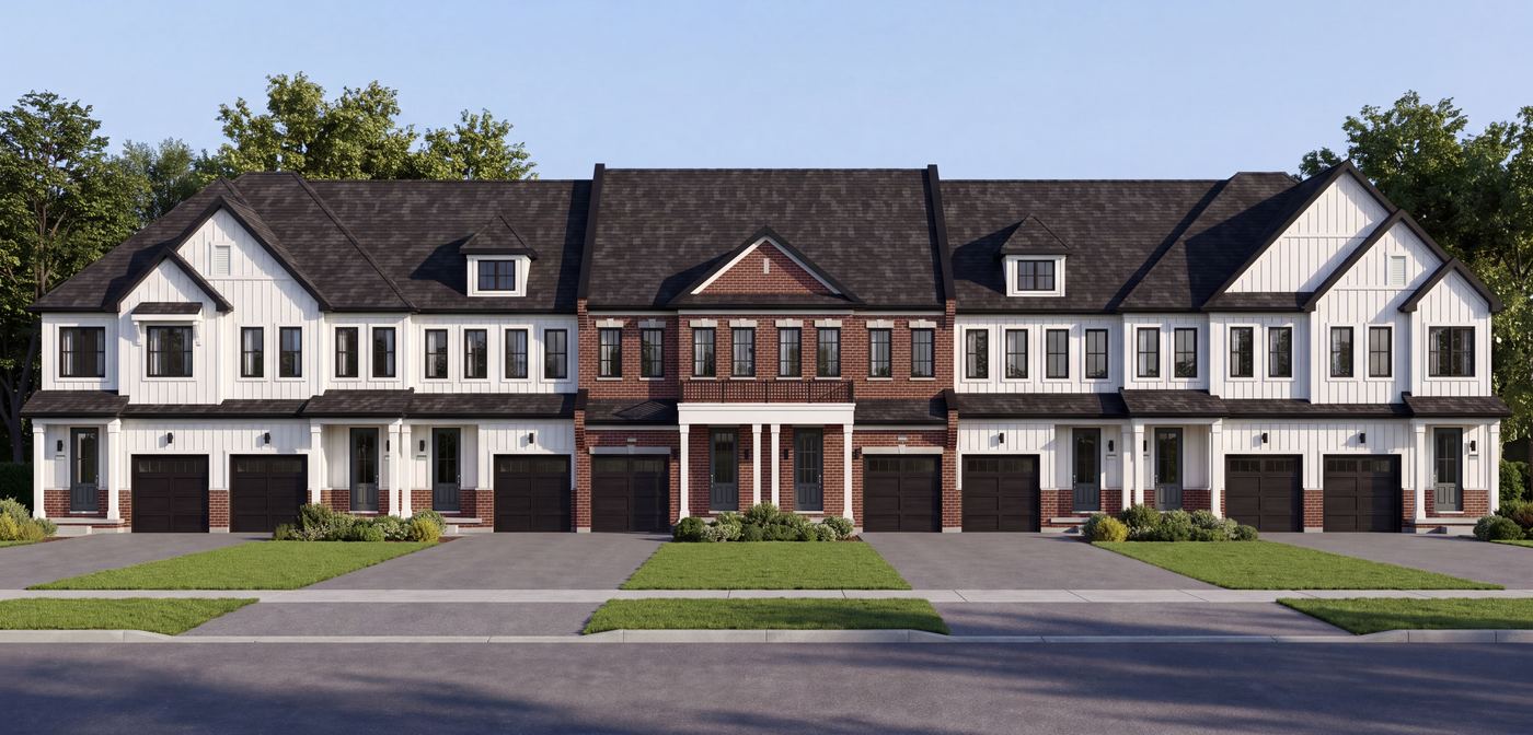 Artist’s concept of 20-foot freehold townhomes