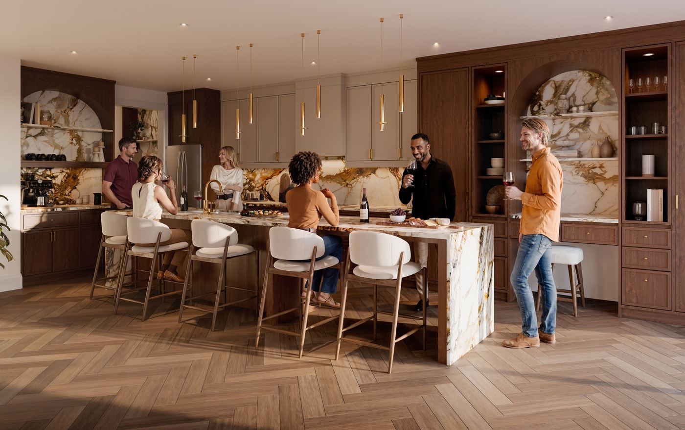 Artist's concept of an Everstone kitchen and entertaining space